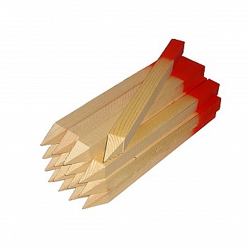 Acquista online Picchetto in legno 4x4x50 cm testa rossa 25pz.